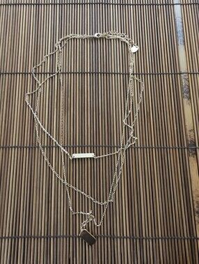 Sterling Forever Triple Layer Bar Necklace